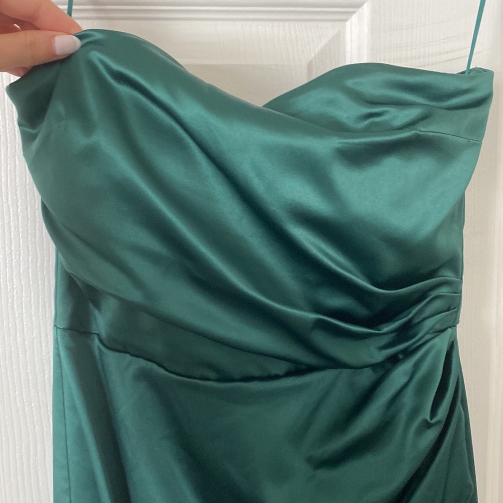 MESHKI Riley Ruched Strapless Drape Split Dress - Picture 6 of 9